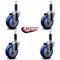 Service Caster 4'' Blue Poly Wheel Swivel 1'' Expanding Stem Caster Set, 4PK SCC-EX20S414-PPUB-BLUE-1-4 - alternate 4